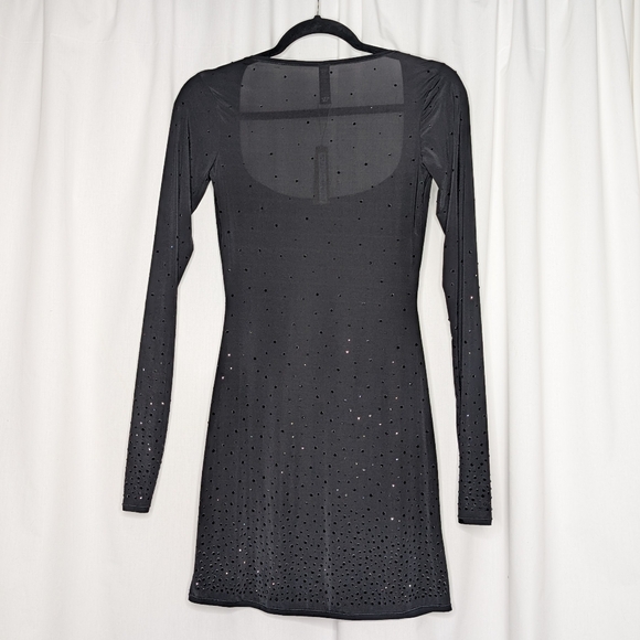 Skims Jelly Sheer Intimates Dress Rhinestone Mini RARE NWT Onyx Black - Picture 8 of 10
